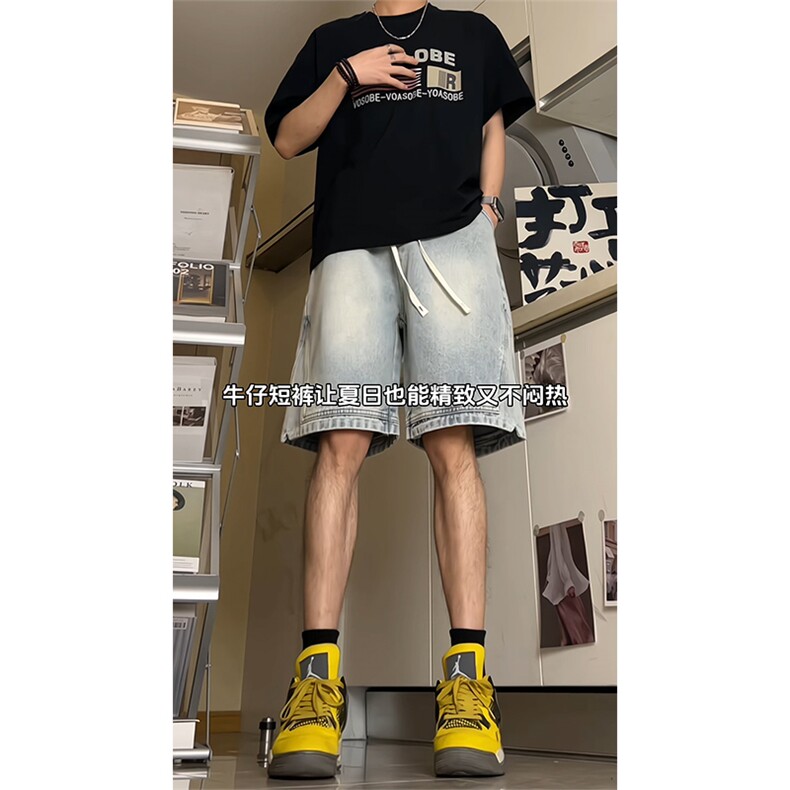 夏季新款水洗牛仔短裤A450特P40控58,男装牛仔裤,电商A309