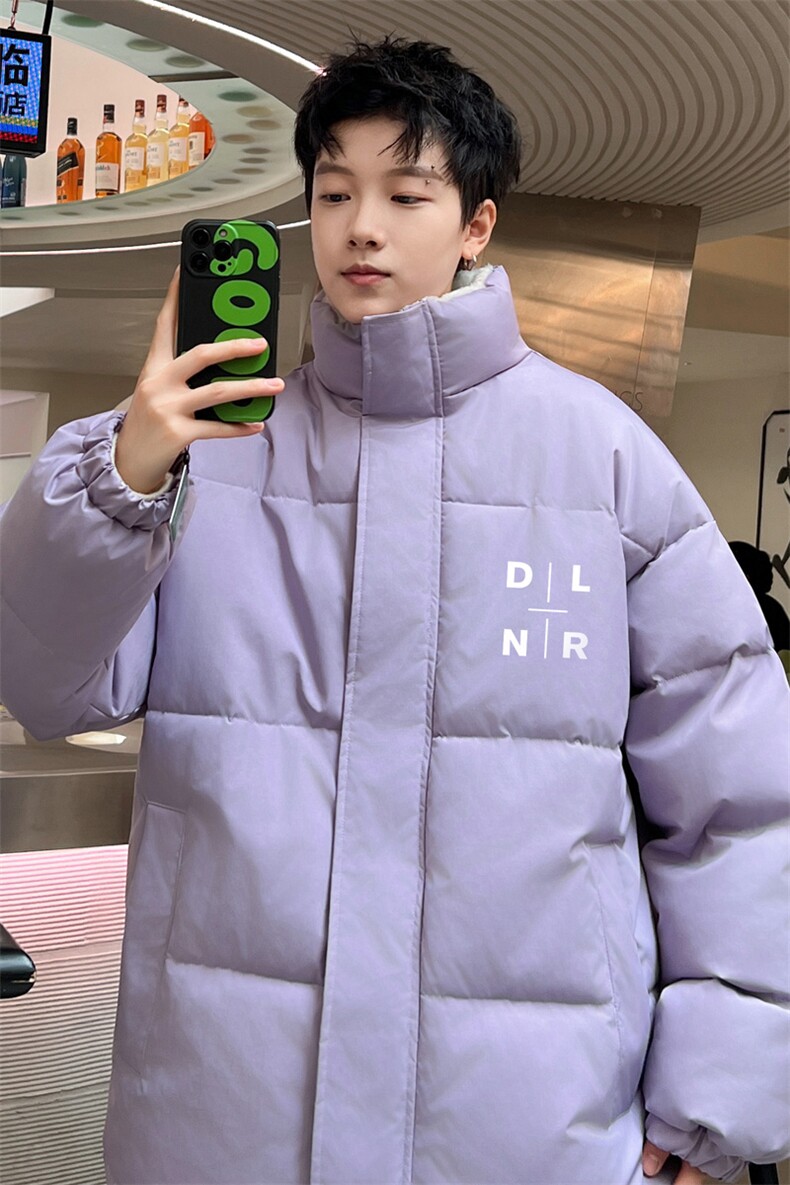 ！2023冬季新款男士立领棉衣简约字母印花棉服外套MY122P70,男装棉衣,电商B220