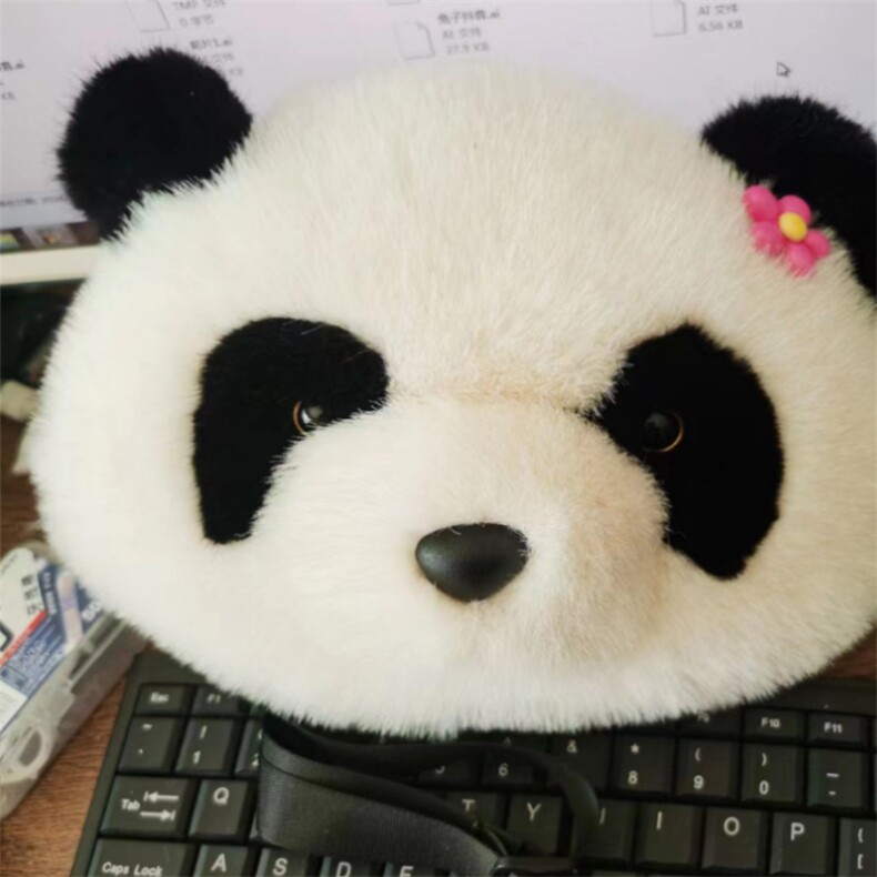 熊猫貂毛包，金雅毛绒玩具