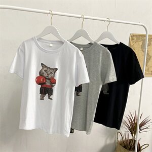 港风纯棉短袖T恤男潮流韩版印花圆领时尚休闲半袖男t恤衫T08-P18图片