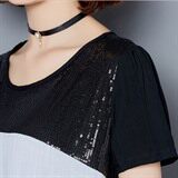 2021年夏季短袖套头圆领宽松显瘦韩版亮片T恤，女装T恤，安之芮娜