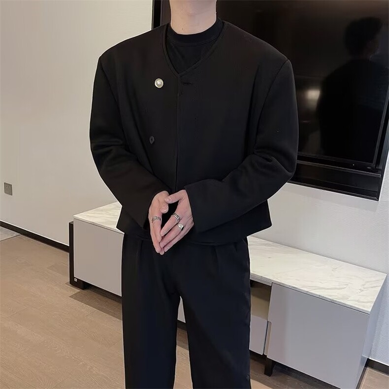 A176-P57垫肩正肩夹克小香风外套日系新款原宿潮流百搭，男装夹克，电商B323A