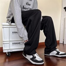 冷淡风男装高级感裤子高街ins潮牌垂感拖地裤西裤K045P30，男装休闲裤，星座1116-2