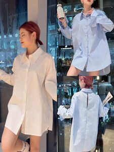 OUGNI春装新款小众设计感韩版衬衫,女装衬衫,OGENI 欧葛妮