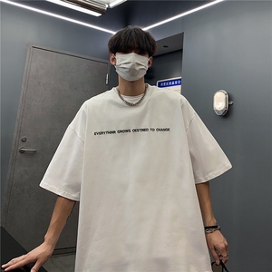 403-TX03-P40控58 现货 280克重磅纯棉潮牌刺绣宽松短袖t恤图片