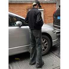 2024美式男款春季长裤潮竹节纹牛仔裤N0111P45，男装牛仔裤，星座1116-2