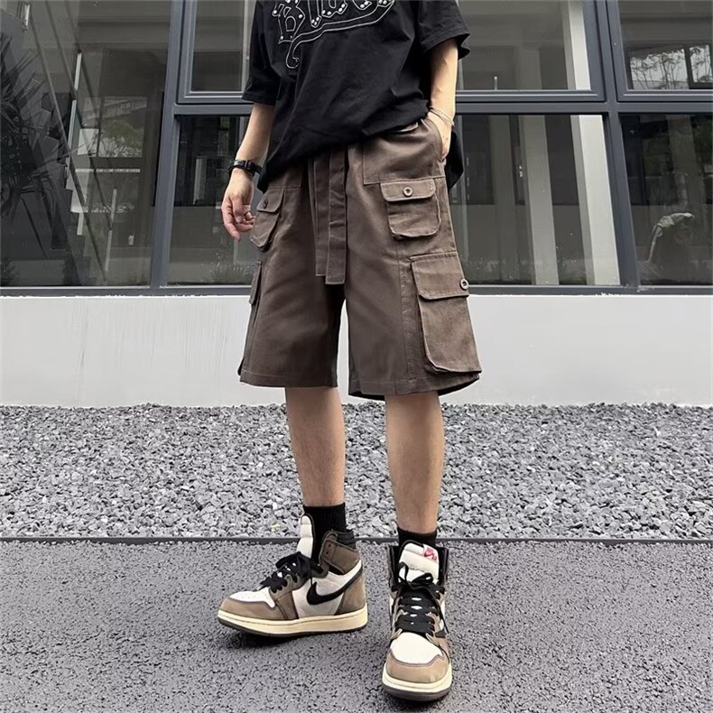 多口袋工装短裤男夏季新款美式工装短裤 P40图片
