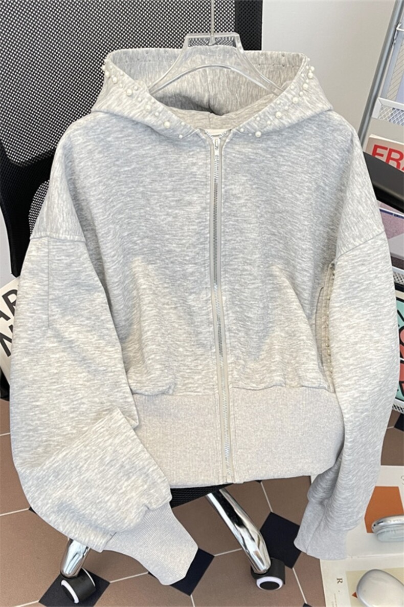 新款钉珠卫衣男女连帽开衫卫衣Y206H-P58,男装卫衣,电商A227A
