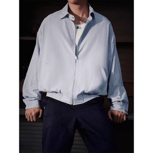 高质量蓝白条纹翻领夹克JK0146-特批70图片