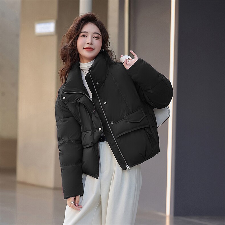 现货！2023新款冬装新款加厚短款纯色时尚90%白鸭绒羽绒服,女装羽绒服,韩宇舍