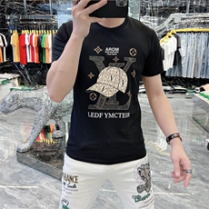 新款时尚高端精品欧货夏季男T恤短袖潮流抖音A227B-A-713-P45，男装T恤，电商A227B（原钱塘4066-1）