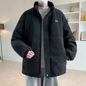 立领灯芯绒棉衣男士秋冬新款加厚保暖棉服潮流休闲棉袄冬季特P图片