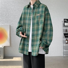 衬衫男2025春季新款港风大码宽松长袖磨毛衬衣CS618-P38，男装衬衫，星座214-3