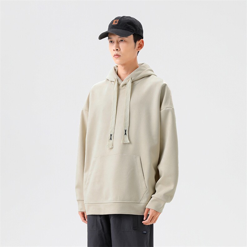 新款男百搭纯色连帽麂皮绒面料无影墙卫衣VE2023-P65控98,男装卫衣,星座717