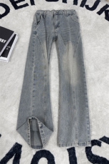 B221美式ins高街修身斜切微喇牛仔裤LK25574-特P40控68，男装牛仔裤，电商B221