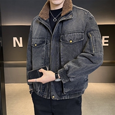 羊羔毛牛仔外套男2025冬款加绒加厚保暖夹克男上衣B317/J618/P175，男装工装外套，电商B317