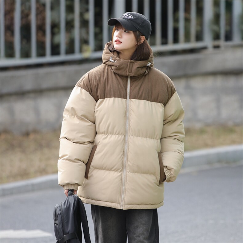 棉服撞色拼接灯芯绒外套男生冬季棉衣情侣装棉袄子M810-P85,男装棉衣,星座308B-2