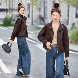 BAO皮衣外套女2026新款今年流行洋气减龄春季显高显瘦短款小个子图片