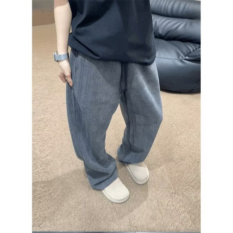 美式弯刀卫裤男cleanfit慵懒风重磅休闲阔腿裤LA2400-P48加绒60,男装休闲裤,星座1008