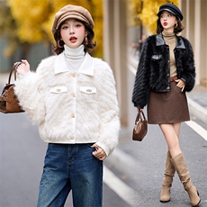 【活动9折】芭依L2999元貉子毛皮草奢华外套花溪2024年冬季，女装皮草，潮流依族