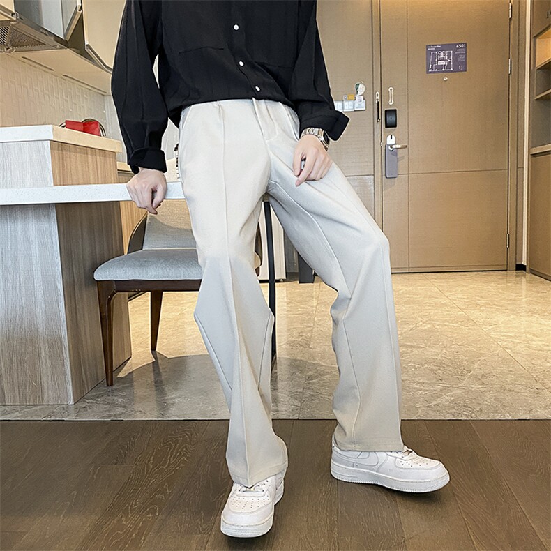 217-2-HK2358-P45春季新款直筒休闲裤男小西裤垂感西装裤,男装西服套装,星座217-2