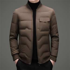2025冬季脱卸领50绒子白鸭绒羽绒服外套中年男装加厚羽绒服夹克图片