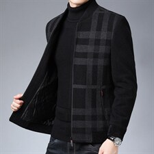 2023秋季新款商务休闲潮流爸爸中年针织衫上衣长袖纯色薄款外套，男装针织衫/毛衣，电商B212（原钱塘6029）