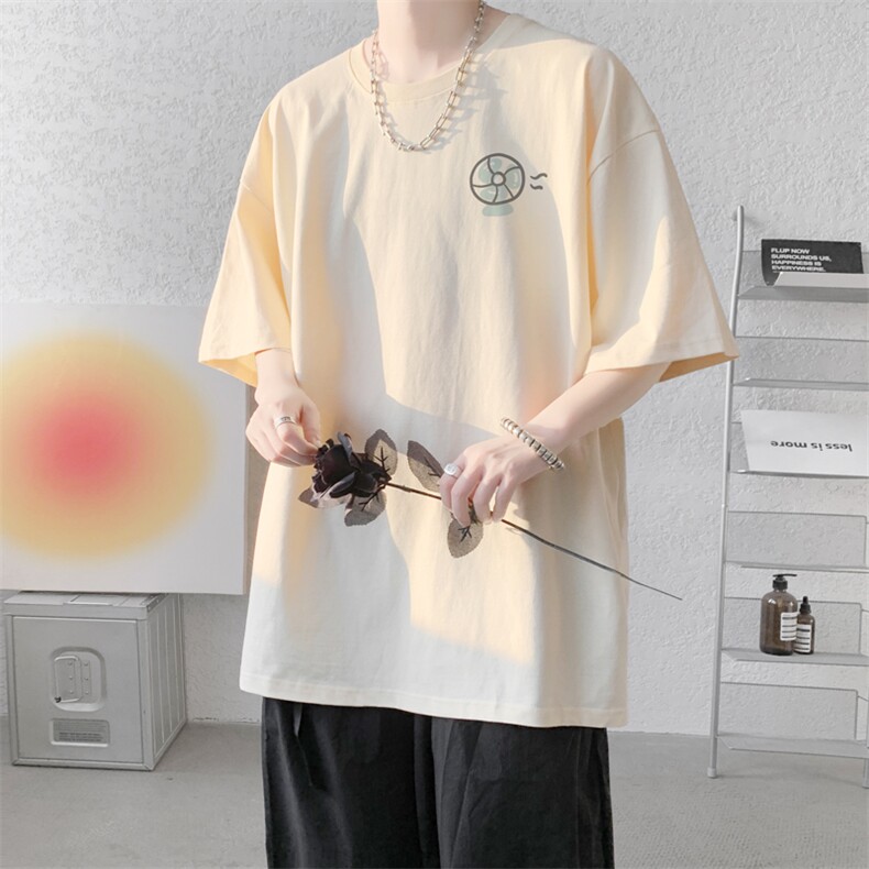 已注册/夏季内景中性百搭落肩短袖T恤男潮流宽松打底DT00155/P25,男装T恤,电商B316