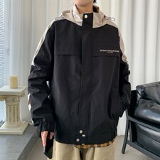 2021春季男士休闲港风外套男潮流夹克外套男宽松拼接9902-P75，男装夹克，电商A128