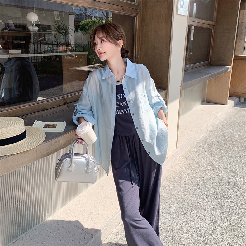 休闲运动防晒衬衫套装裤女夏2025新款ootd穿搭俏皮活泼爆款三件套图片