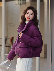 现货！2023新款冬装新款加厚短款纯色时尚90%白鸭绒羽绒服，女装羽绒服，韩宇舍