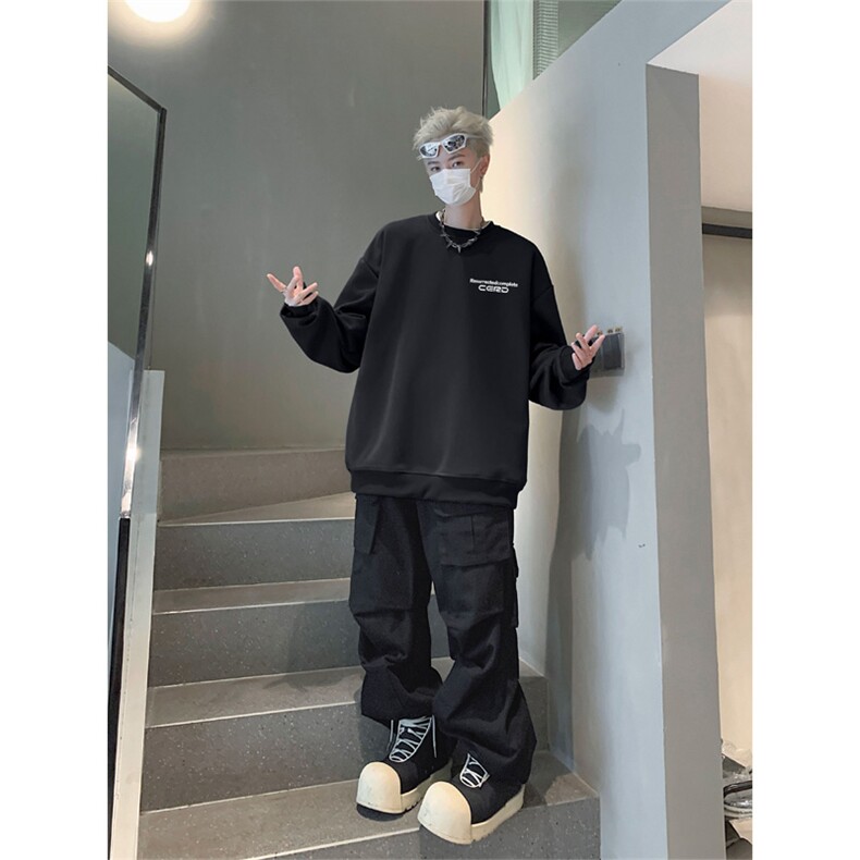 抖音品质秋季新款美式潮牌设计仿棉圆领卫衣wycm7421-特批28控49,男装卫衣,星座605(原A050)
