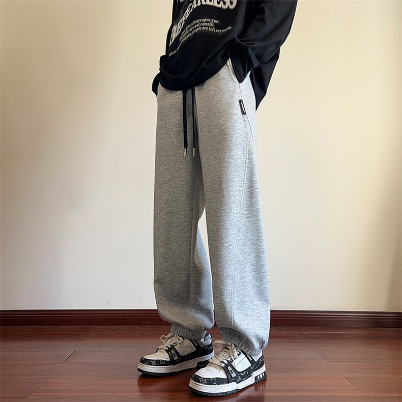 2024春季新款内景大码港风小脚卫裤M-5XHK24137-P50,男装休闲裤,电商A022