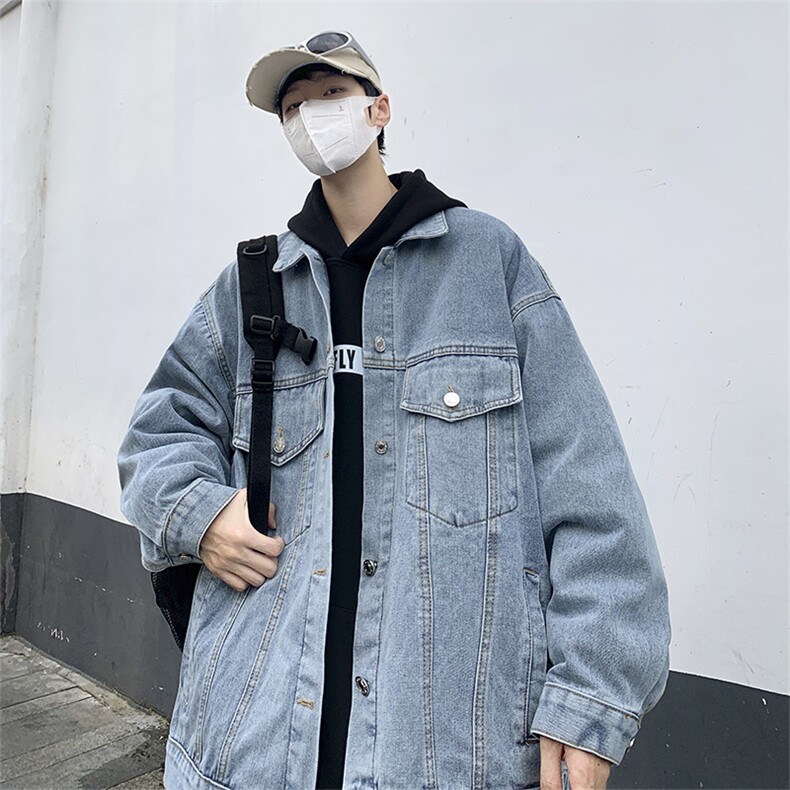 牛仔外套男秋季复古工装休闲夹克ins潮牌百搭翻领上衣W7819-P55,男装夹克,星座512-4