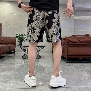 短裤男士夏季宽松潮流刺绣五分裤青年情侣潮牌印花休闲直筒裤图片