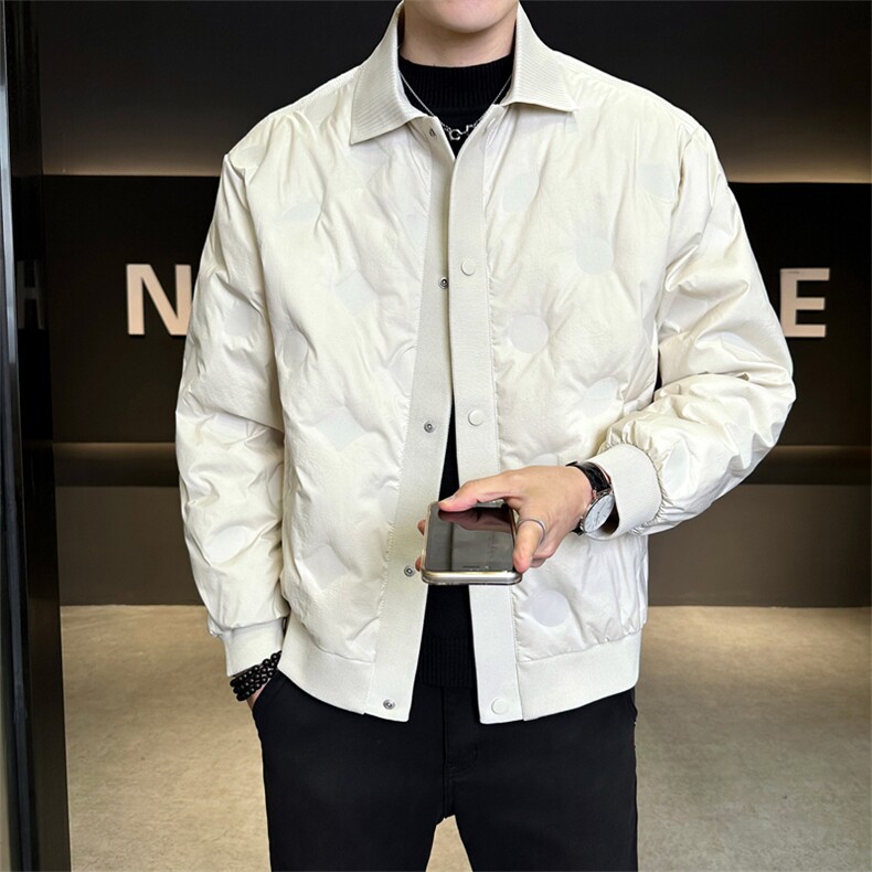 冬季新款男士翻领高工艺压皱轻薄款羽绒服【标50绒】,男装羽绒服,星座414（原B263）