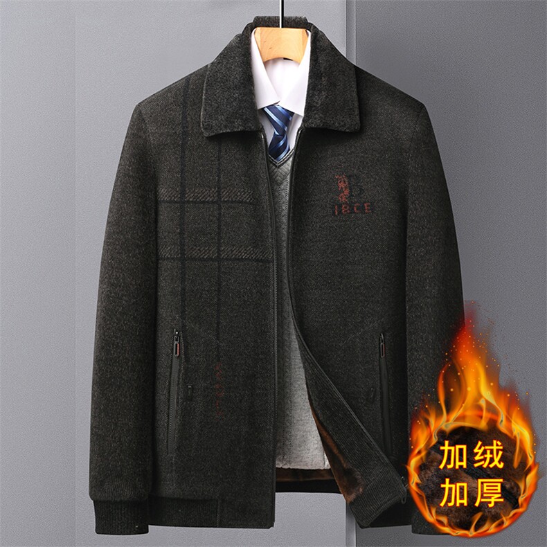 2023新款男士雪尼尔加绒加厚外套男装休闲中年衣服 BD111-P145图片