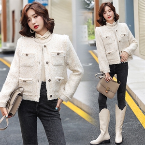 白色轻奢名媛风外套女2024初秋新款高级感小香风气质流苏正肩夹克，女装毛呢外套，芷墨服饰