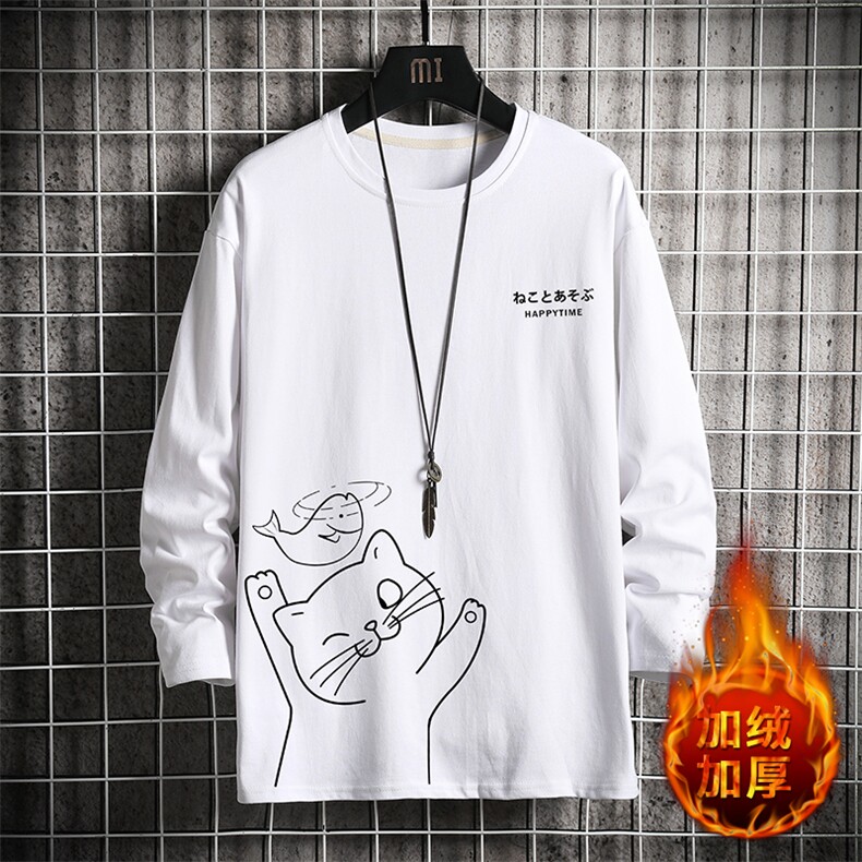 TX3133-P28加绒-P35纯长袖t恤男大码圆领打底衫体恤上衣服,男装T恤,电商A040A
