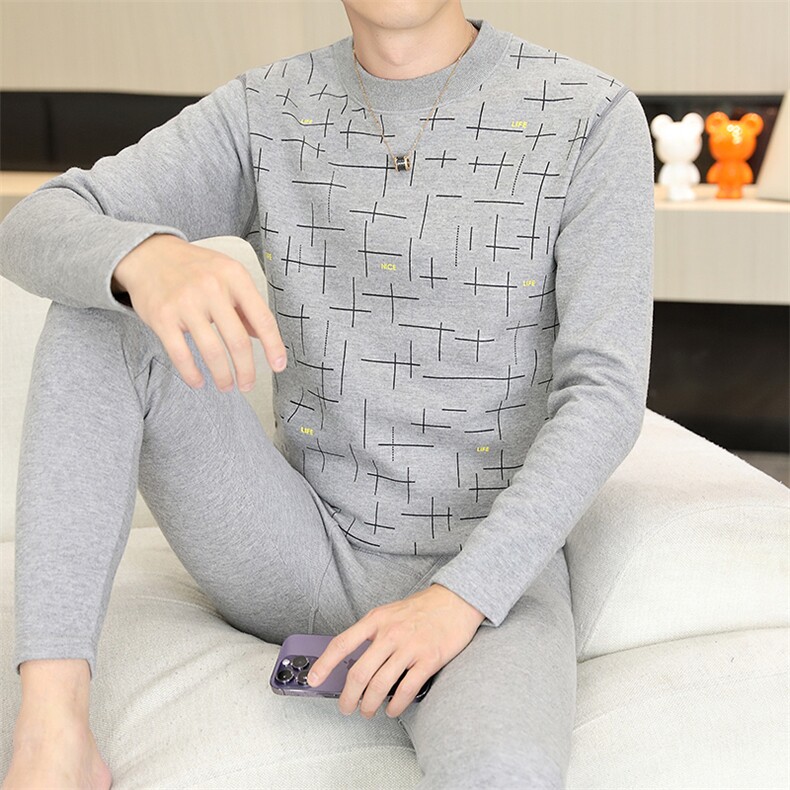 秋冬保暖内衣男士半高领秋衣秋裤休闲保暖套装310B-3-TZ5008-P60,男装休闲套装,星座310B-3