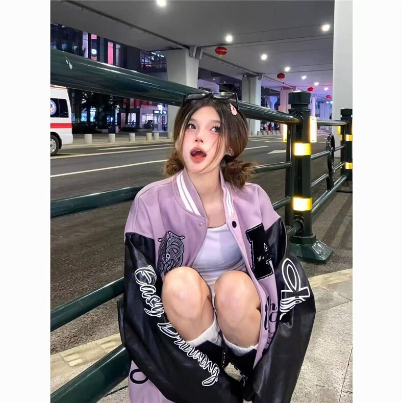 1506-1/JM2141/P64复古高街重工刺绣棒球服男女春秋季宽松潮牌百，女装职业装，星座1506-1