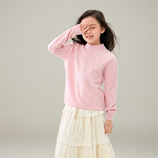 2025年时尚百搭通勤简约半高领儿童羊毛衫，童装儿童羊毛衫，奥澜羊绒