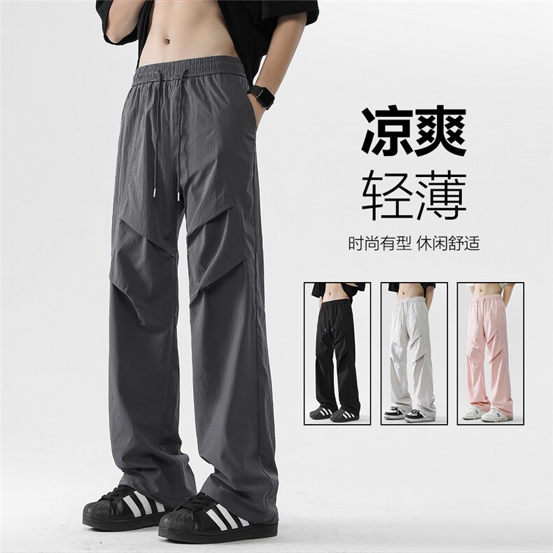 夏季潮牌褶皱伞兵冲锋裤男薄款舒适百搭裤子K030-特批-25图片