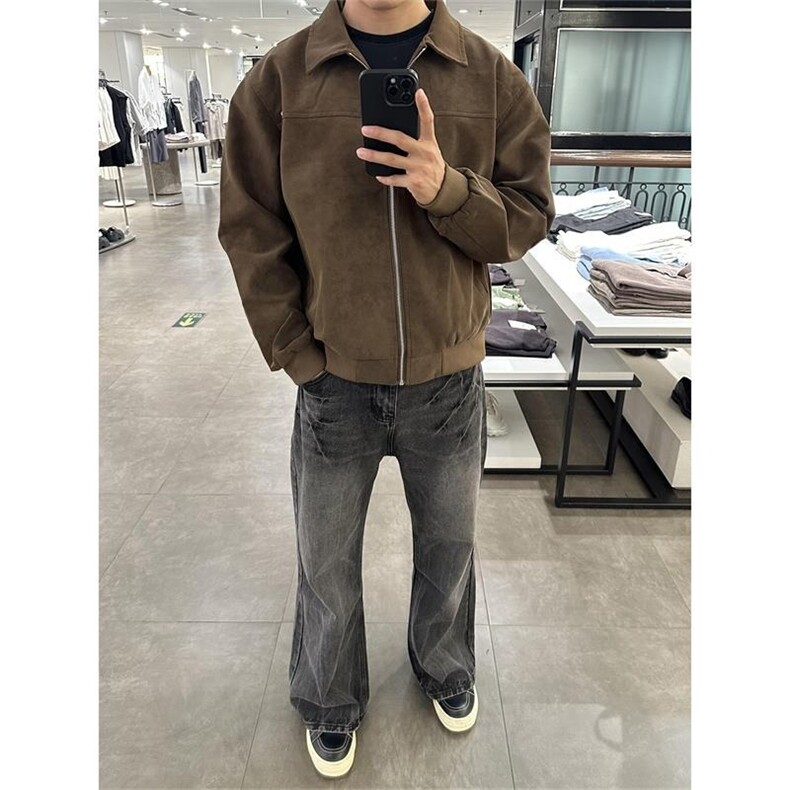 春季新款皮衣外套男潮牌宽松美式复古情侣夹克上衣服LAA166-P59,男装夹克,星座1008