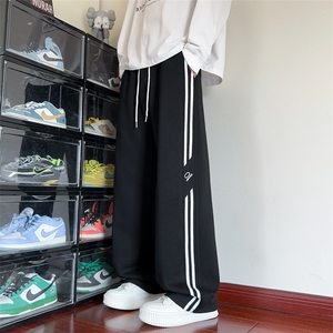 秋季新款刺绣休闲裤男宽松二条杠卫裤情侣长裤 K7707-特P45 控78图片