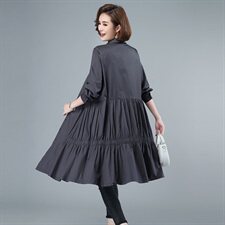 韩国东大门中长款风衣女283款风衣外套，女装风衣，秋牧寒烟