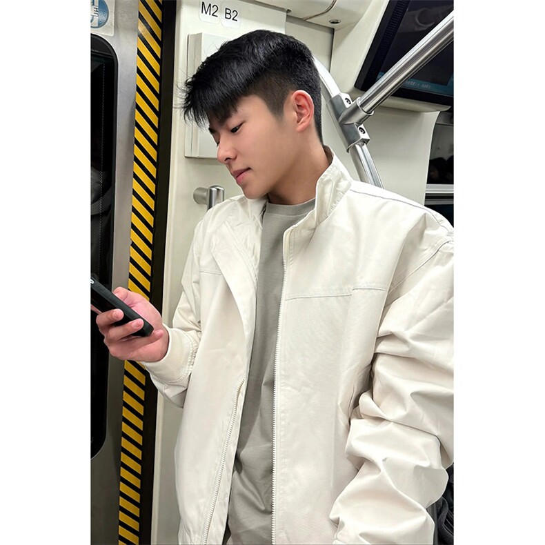 26春装新款美拉德立领飞行夹克boxy廓形休闲百搭外套上衣JK6500,男装夹克,电商A486