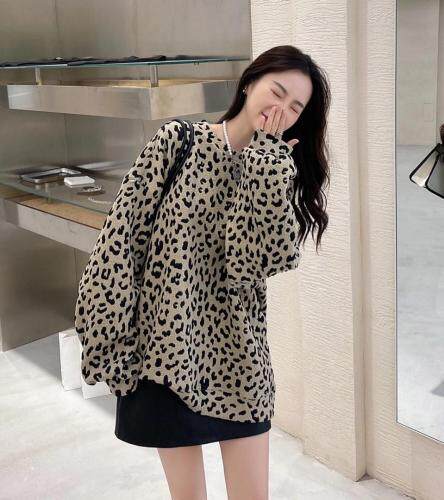新面料豹纹卫衣，女装卫衣/绒衫，欧妮卡蒂蔓