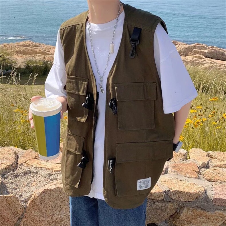 秋冬立领多口袋马甲男宽松潮流百搭休闲纯色背心B16P32,男装背心/马甲,星座1116-2