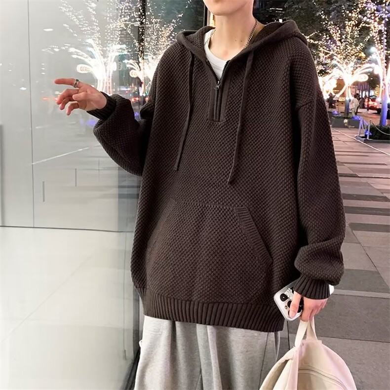 M277新款男士简约长袖T恤卫衣鹿毛绒简约大方连帽外套,男装T恤,星座308A-1（原309B-1）